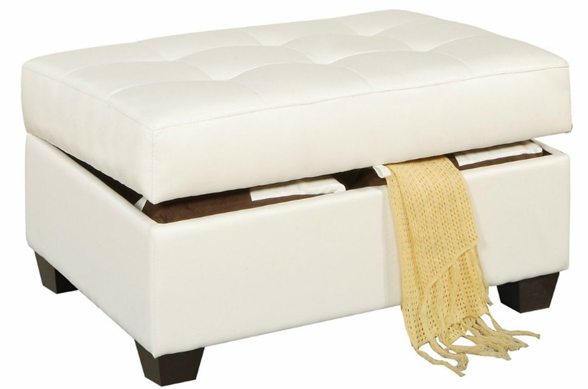 Cire White Leather Ottoman – Steal A Sofa Furniture Outlet Los Angeles Ca With Regard To Newest White Leather Ottomans (View 1 of 10)