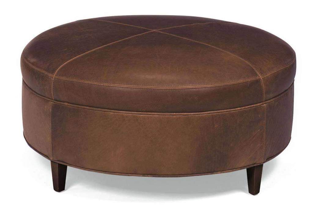 Club Furniture With Regard To Most Recent Brown Leather Hide Round Ottomans (View 3 of 10)