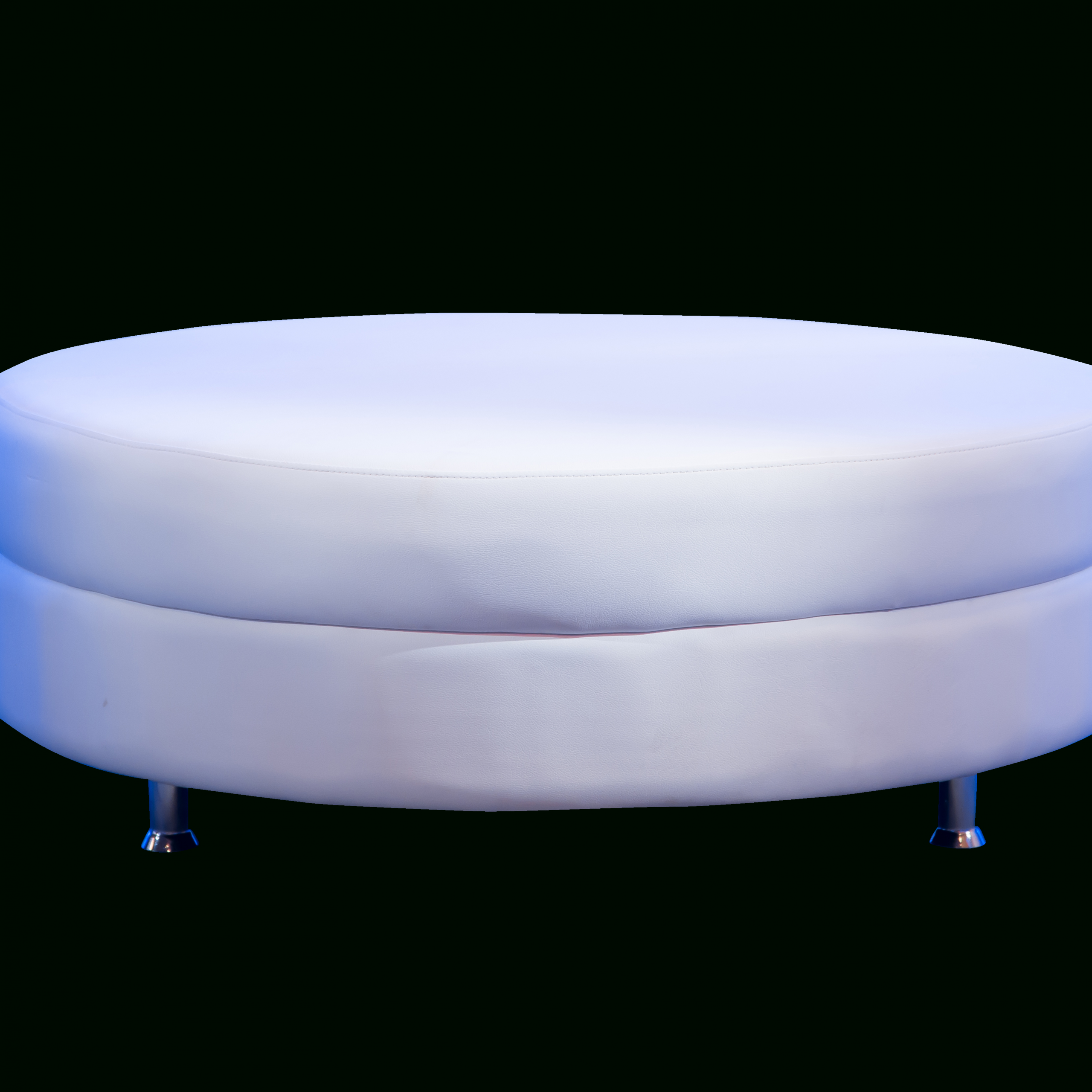 Club Oversized Round Ottoman In White – Pohp Events – Atlanta Event Rentals For Current White Large Round Ottomans (View 2 of 10)