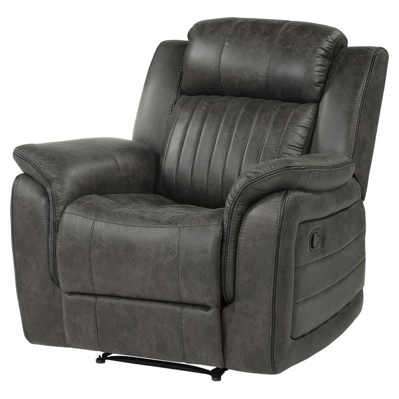 Coaster Berri Faux Leather Swivel Recliner In Beige And Black – 7502 With Regard To Trendy Faux Leather Ac And Usb Charging Ottomans (View 9 of 10)
