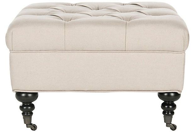 Cream Fabric Tufted Oval Ottomans In Most Recent Bates Tufted Ottoman, Cream On Onekingslane (View 8 of 10)