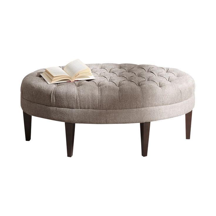 Cream Fabric Tufted Oval Ottomans Regarding Well Known Corrigan Studio Keats Button Tufted Oval Ottoman (View 5 of 10)