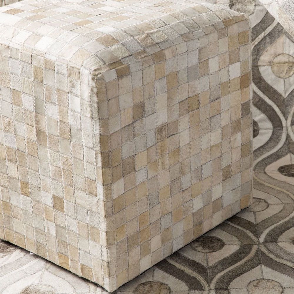 Cube Ottoman, Pouf, Modern Classic Regarding Widely Used Beige Solid Cuboid Pouf Ottomans (View 8 of 10)