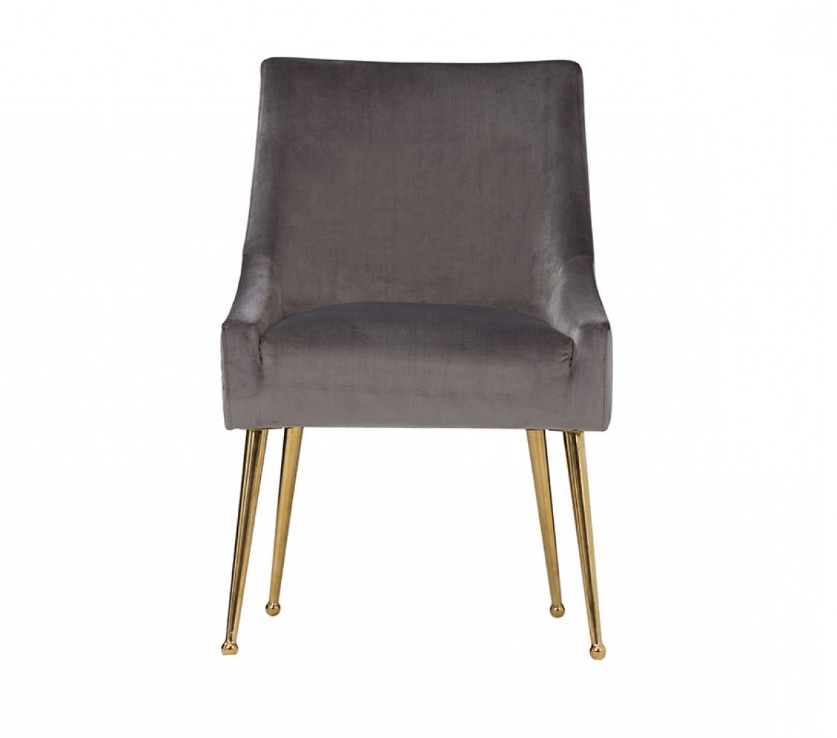 Current Modrest Castana Modern Grey Velvet & Gold Dining Chair (set Of 2) For Round Gray And Black Velvet Ottomans Set Of  (View 7 of 10)