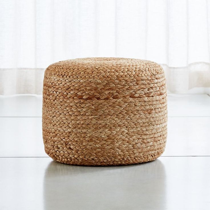 Current White Jute Pouf Ottomans In Jute Pouf Canada – 18 Wool Jute Home Decor Ottoman Pouf Cover (View 7 of 10)