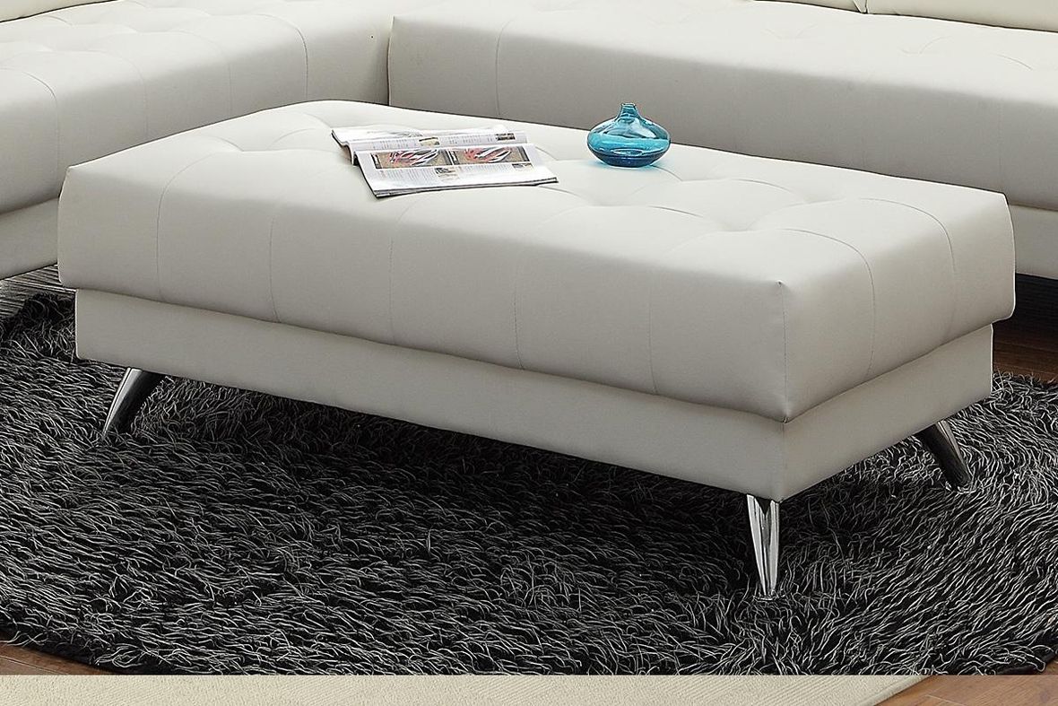 Current White Leatherette Ottomans With Regard To White Leather Ottoman – Steal A Sofa Furniture Outlet Los Angeles Ca (View 2 of 10)