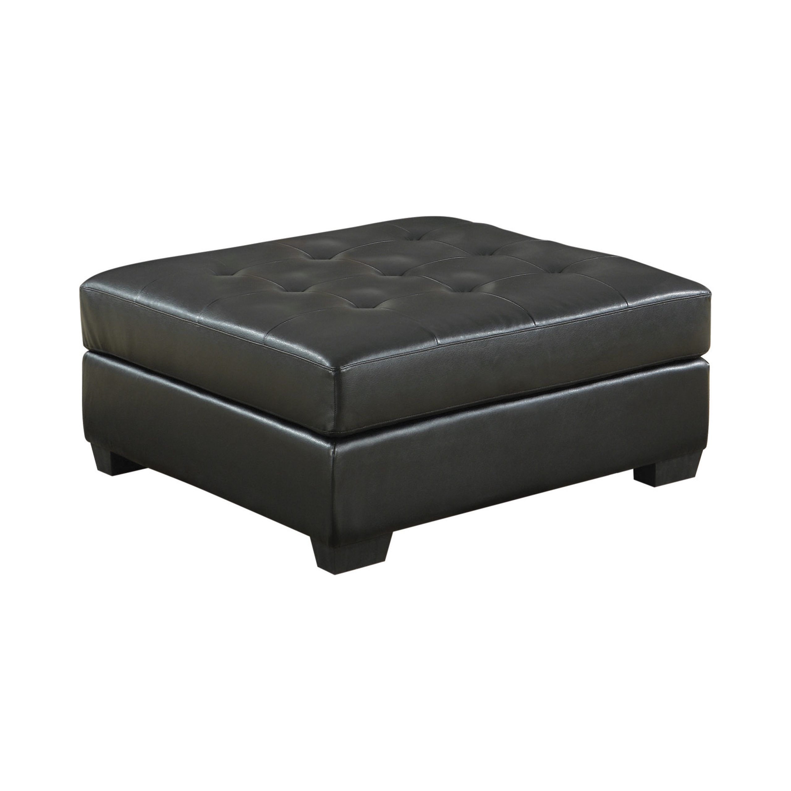 Darie Square Tufted Ottoman Black – Coaster Fine Furniture Pertaining To Best And Newest Black Leather Foot Stools (View 2 of 10)