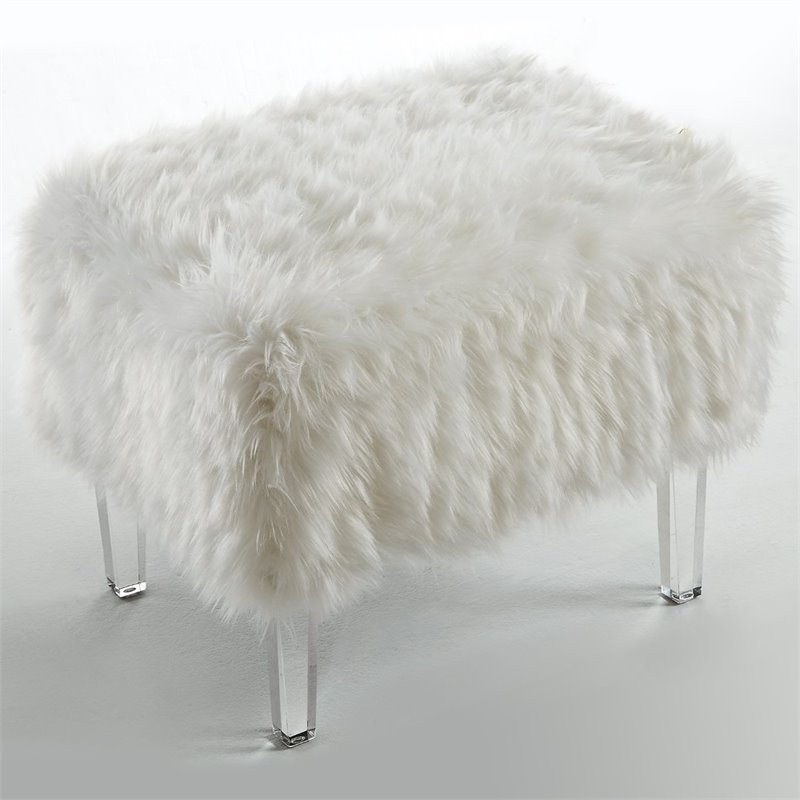 Ebay Regarding Most Up To Date White Faux Fur Round Ottomans (Photo 7 of 10)