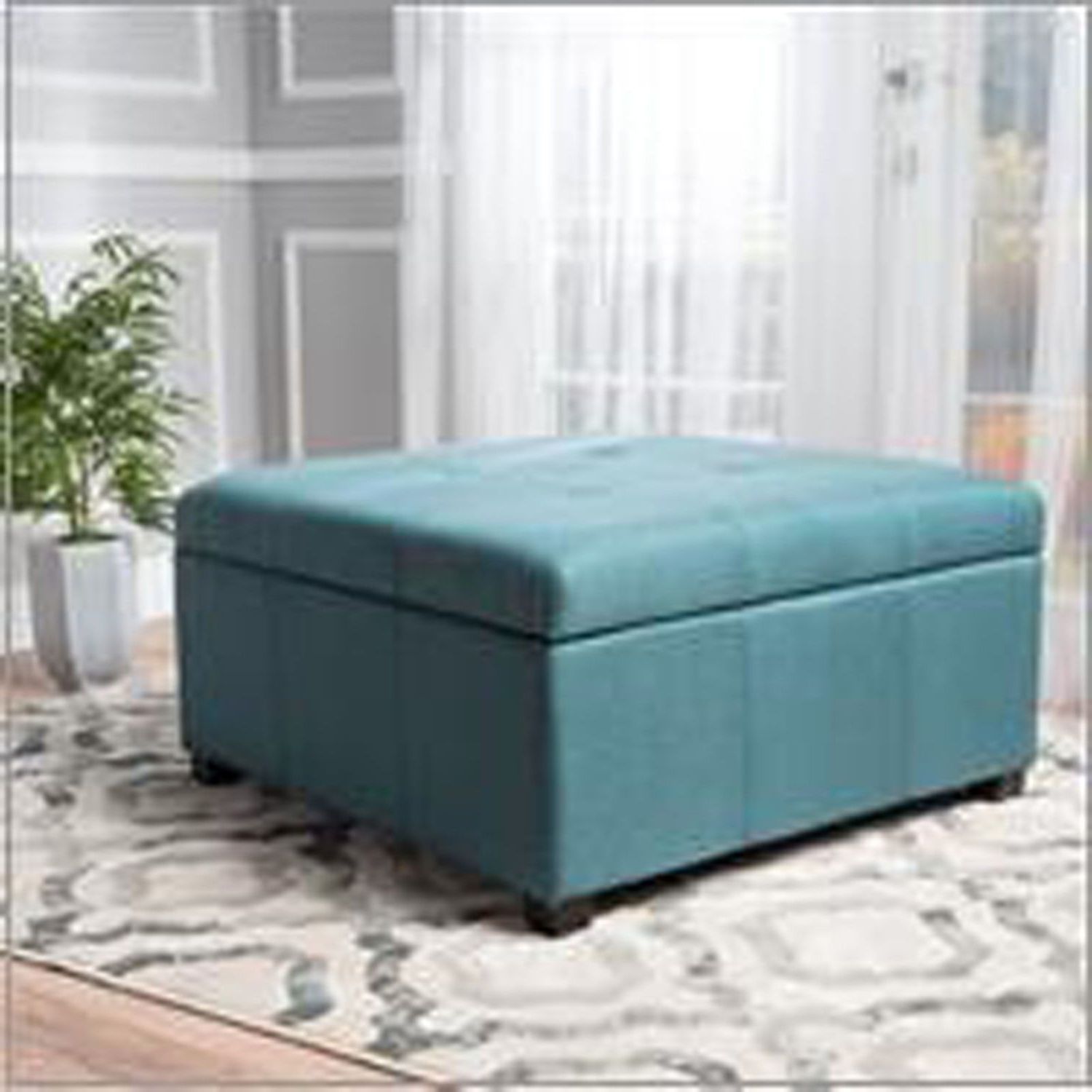 Fabric Storage Ottoman, Square Storage Ottoman With Regard To Green Fabric Square Storage Ottomans With Pillows (View 6 of 10)