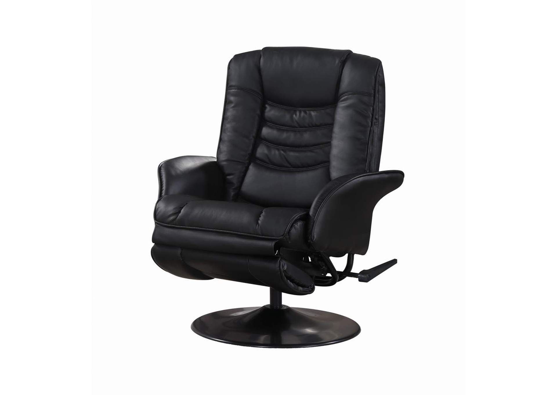Famous Black Faux Leather Swivel Recliners Inside Black Casual Black Faux Leather Swivel Recliner Top Home Furniture (View 5 of 10)