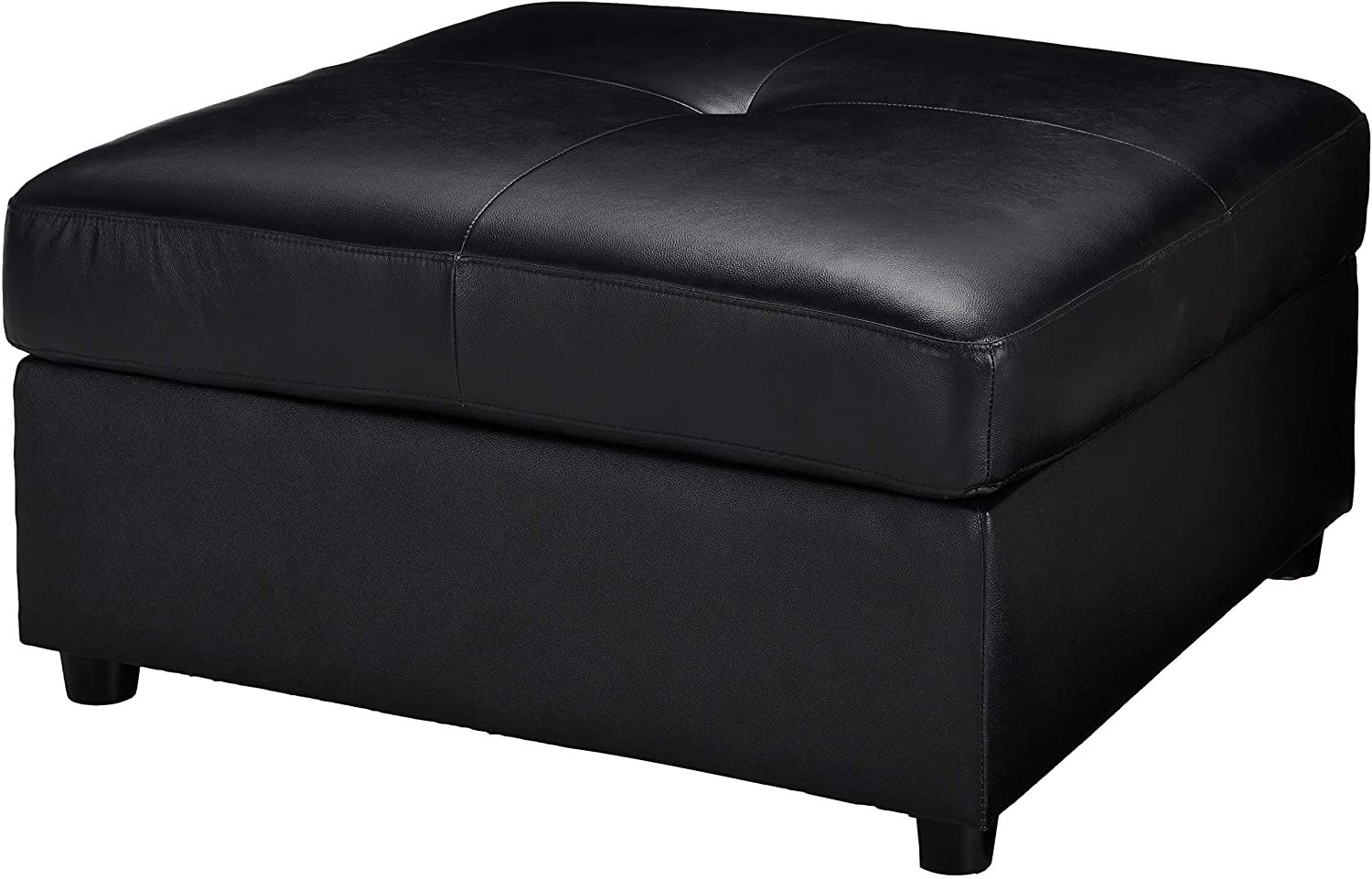 Famous Black Leather Ottomans Regarding Amazon: Christopher Knight Home Finney Top Grain Leather Ottoman (View 1 of 10)