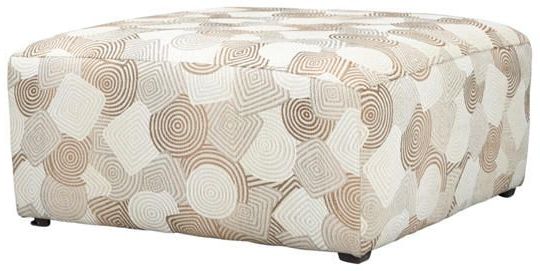 Famous The Avenue Cocktail Ottoman Is Upholstered In A Geometric Pattern In With Regard To Brushed Geometric Pattern Ottomans (View 3 of 10)