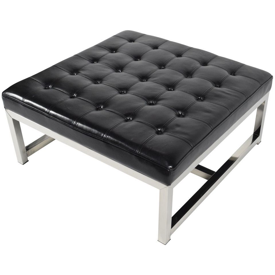 Fashionable Pin On Furniture Regarding Black Leather Foot Stools (View 4 of 10)