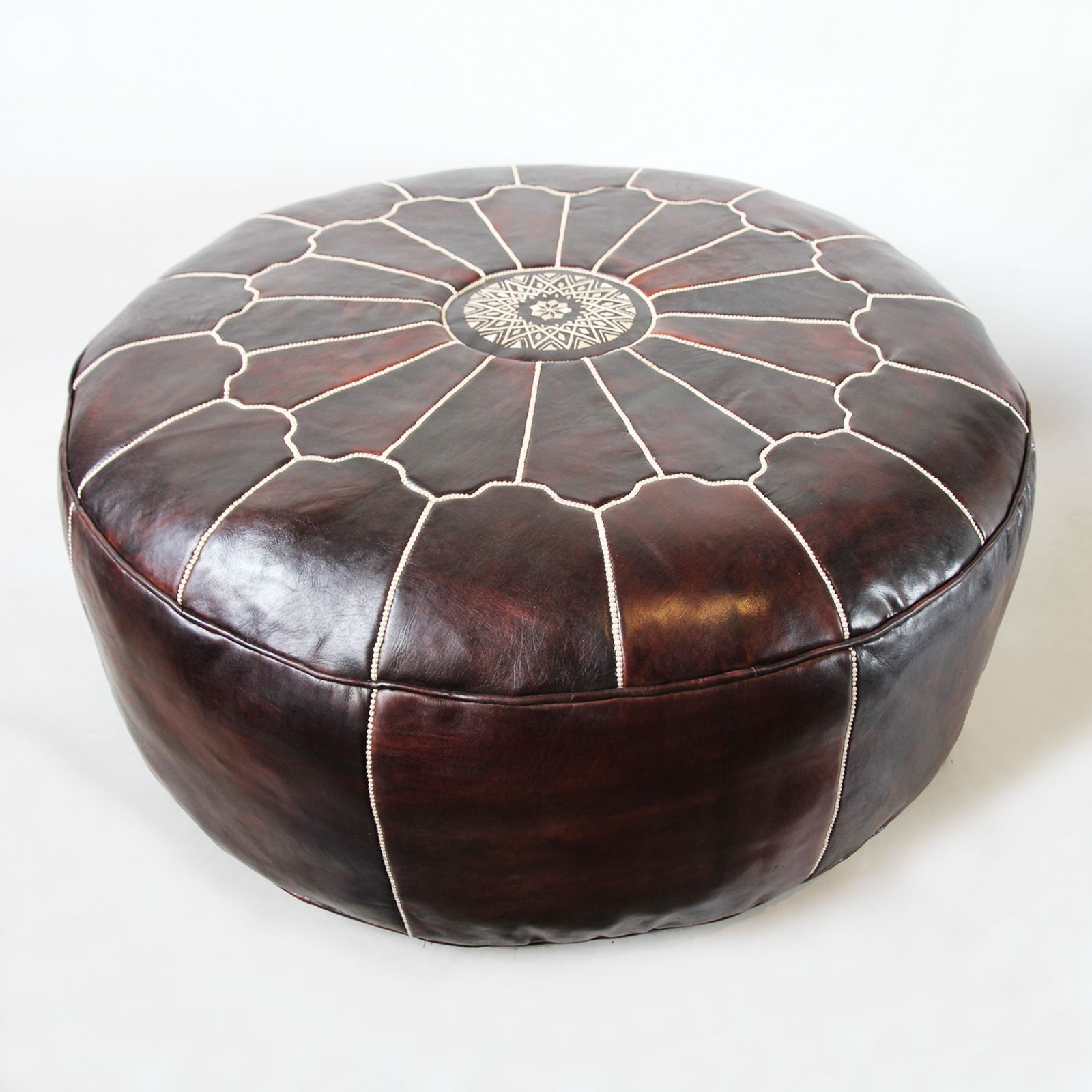 Favorite Leather Pouf Ottomans Pertaining To Large Leather Moroccan Ottoman Furniture (View 4 of 10)