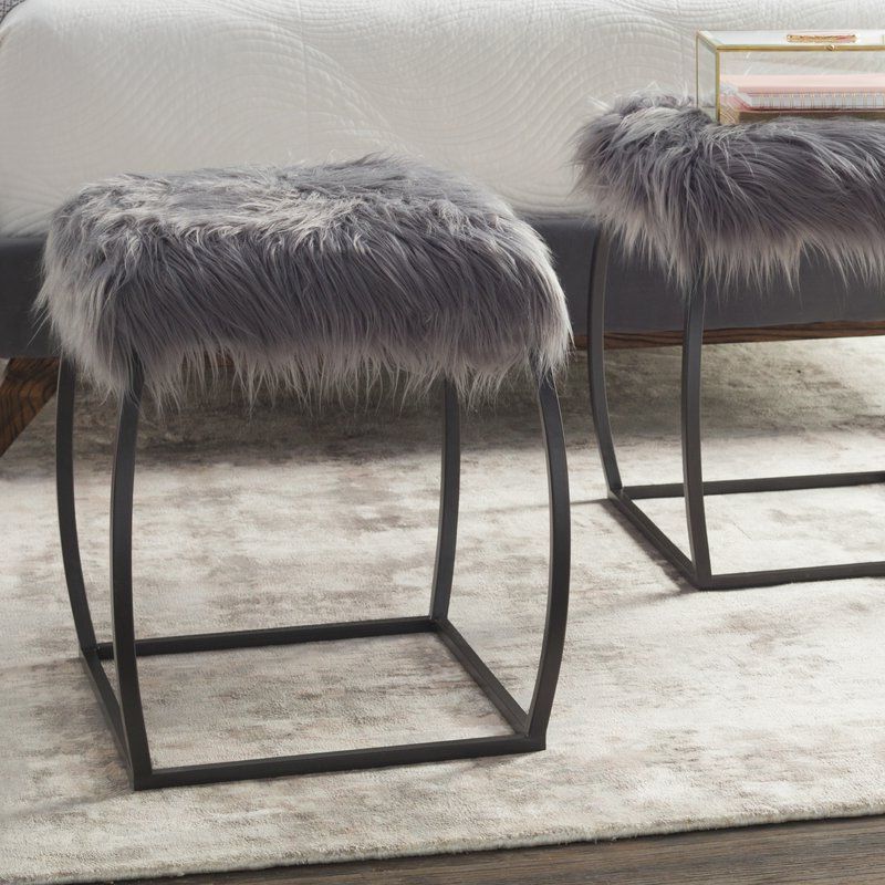 Fur Stool, Stool, Leather Stool For White Faux Fur Round Accent Stools With Storage (View 10 of 10)