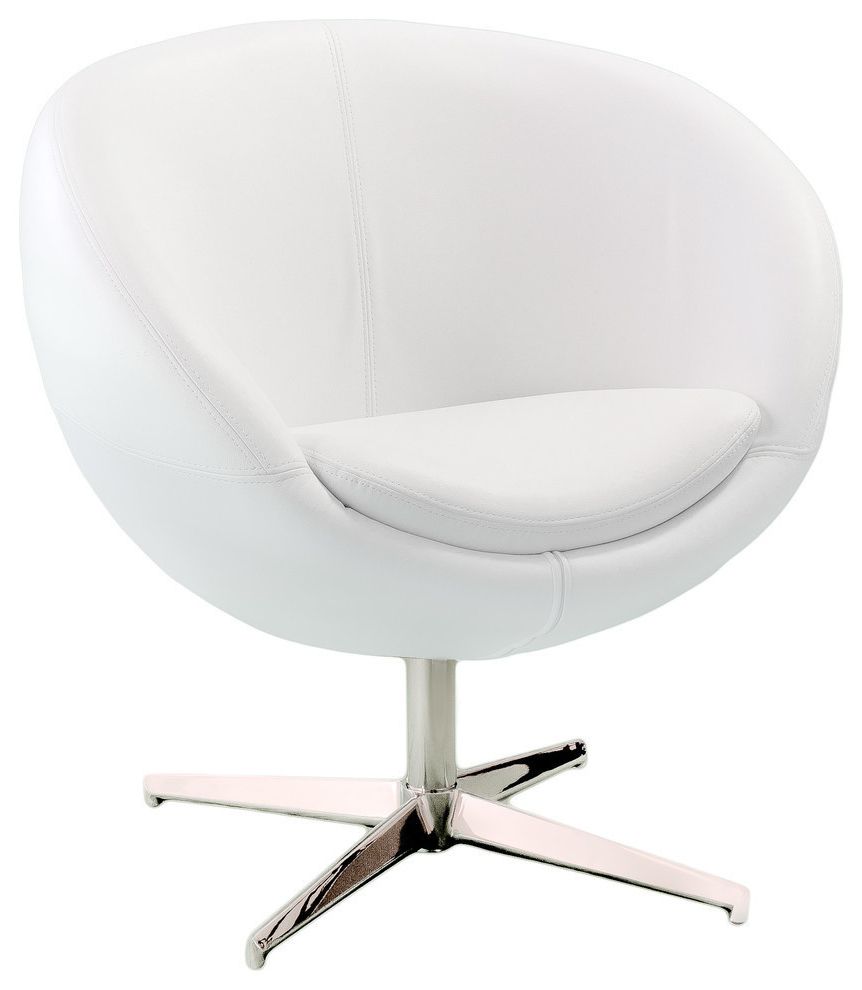 Gdf Studio Sphera Modern Design White Accent Chair – Contemporary Intended For Current White Textured Round Accent Stools (View 6 of 10)