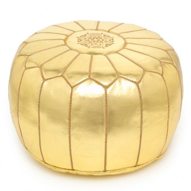 Gold Moroccan Pouf (View 10 of 10)