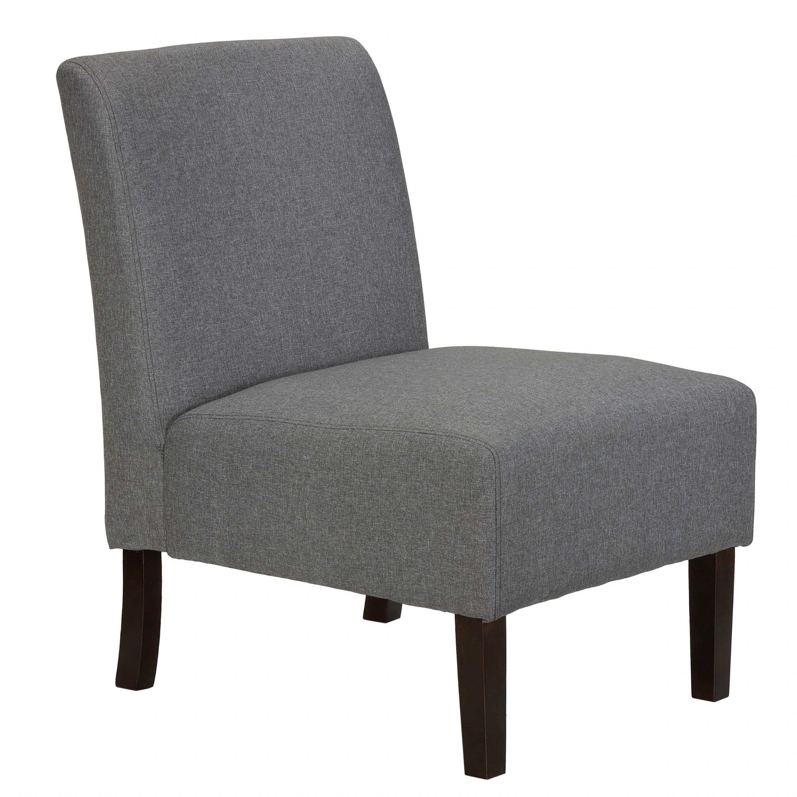 Gray Chenille Fabric Accent Stools Pertaining To 2017 Cortesi Home Chicco Grey Wood/fabric/linen Armless Accent Chair (View 9 of 10)