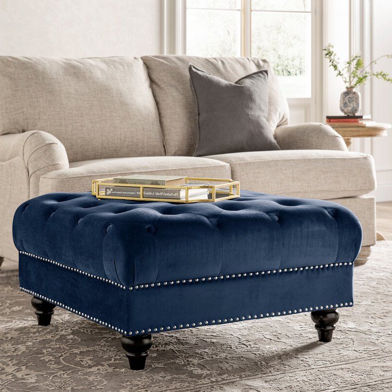 Gray Tufted Cocktail Ottomans Regarding Current Kelly Clarkson Home Broughton  (View 5 of 10)