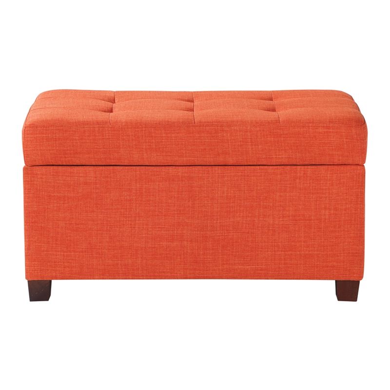 Green Fabric Square Storage Ottomans With Pillows Inside Popular Storage Ottoman In Tangerine Orange Fabric – Met804 M (View 10 of 10)