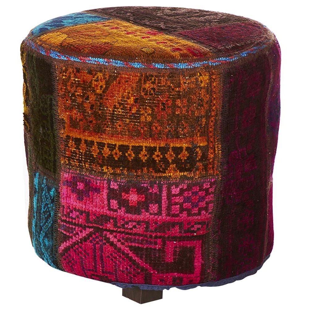 Hand Knotted Persian Pat Ottoman Ok – Accessories, Ottomans Intended For Trendy Traditional Hand Woven Pouf Ottomans (View 5 of 10)