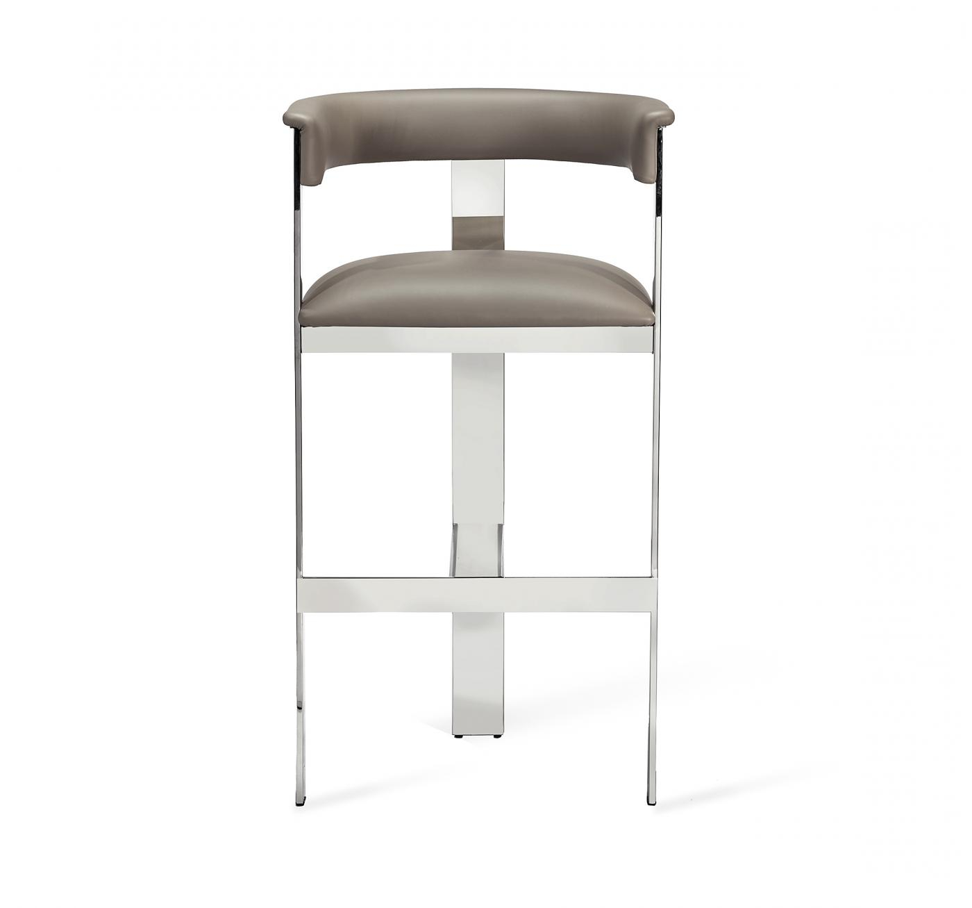 Interlude Home – Darcy Bar Stool – Grey/ Nickel Throughout Most Recently Released Gray Nickel Stools (Photo 2 of 10)