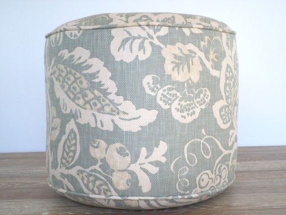 Items Similar To Beige Pouf Ottoman 18" Textured Fabric, Round Pouf With Favorite Textured Tan Cylinder Pouf Ottomans (View 2 of 10)