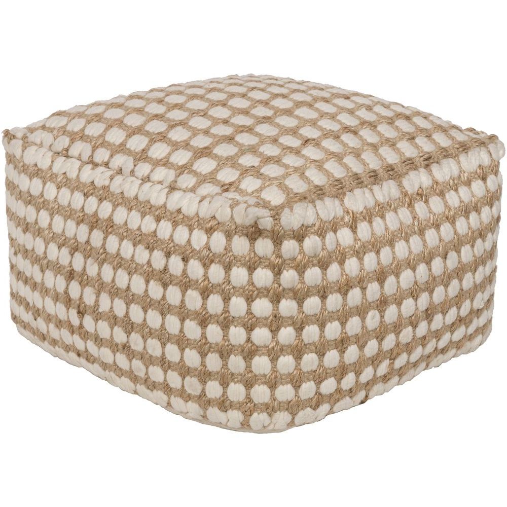 Khaki And White Oak Cove Poufsurya – Seven Colonial Pertaining To Most Current Oak Cove White And Khaki Woven Pouf Ottomans (View 6 of 10)