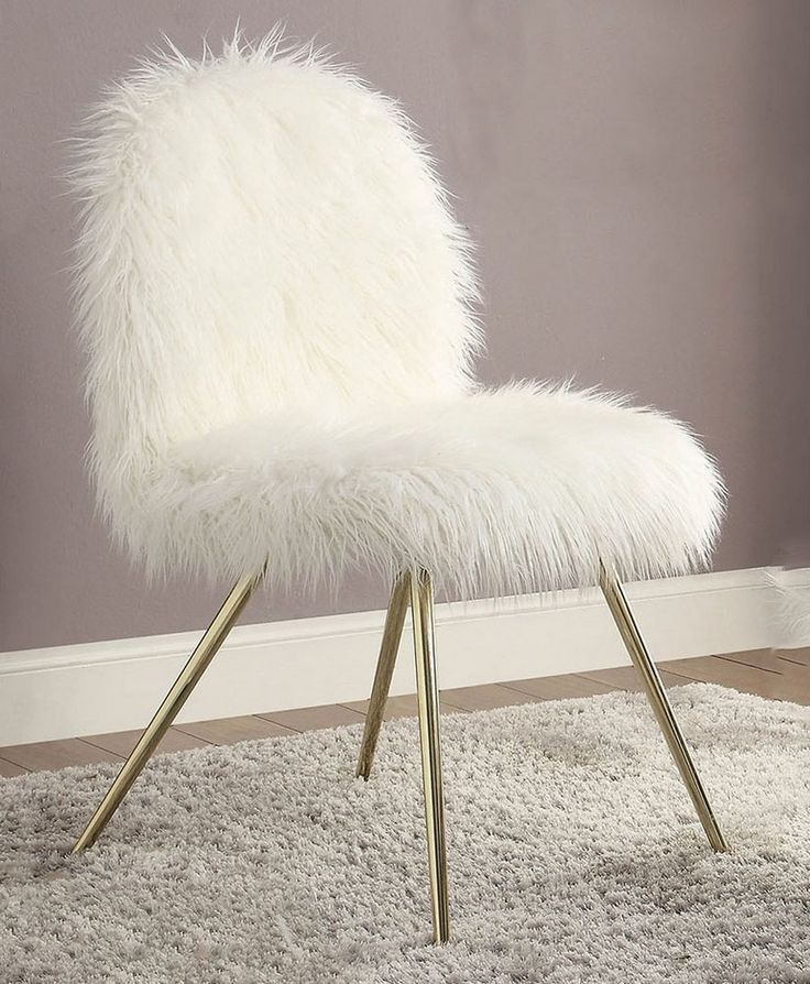 Lack Faux Fur Round Accent Stools With Storage Throughout 2017 Caoimhe White Fur Like Accent Chairfurniture Of America (View 10 of 10)