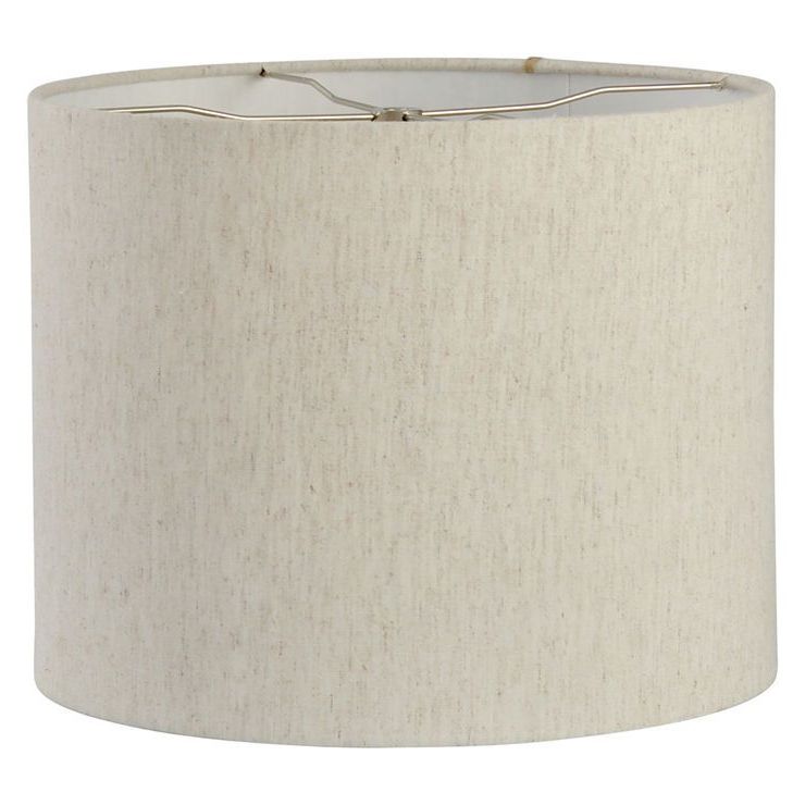 Lamp Shade, Drum Lampshade Within Most Recently Released Natural Beige And White Short Cylinder Pouf Ottomans (View 2 of 10)