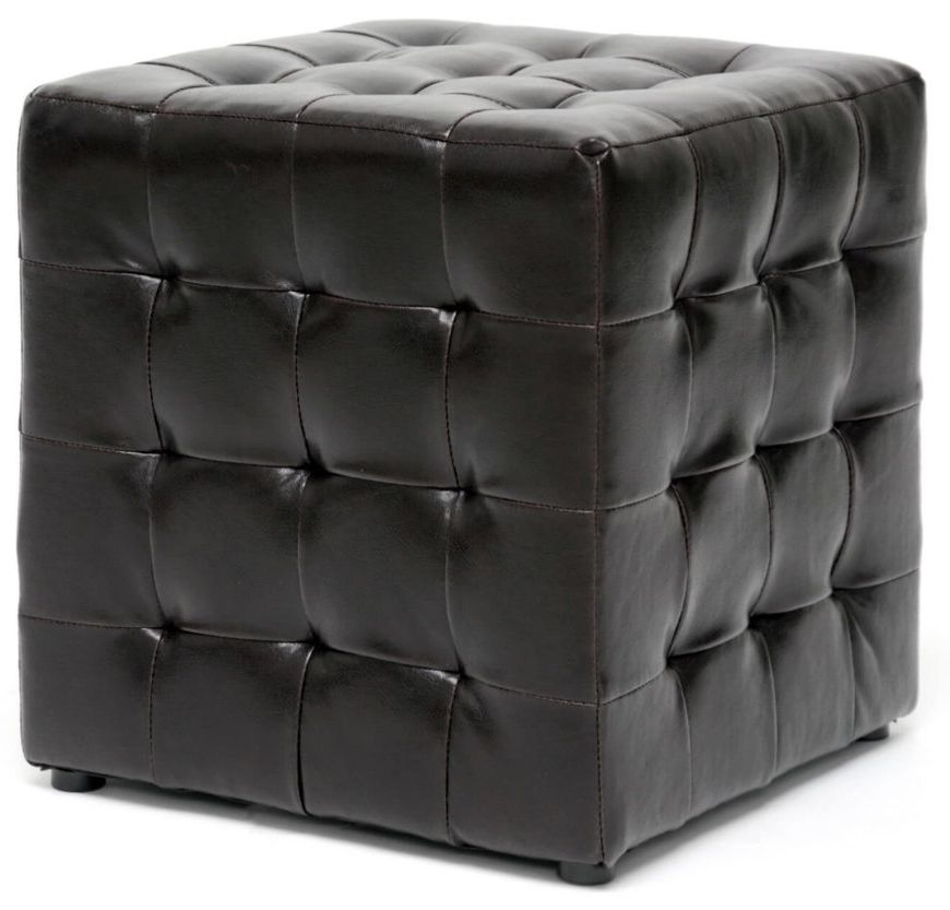 Latest 21 Brown Ottomans Under $100 (square, Rectangle & Round Styles) With Stripe Black And White Square Cube Ottomans (View 1 of 10)
