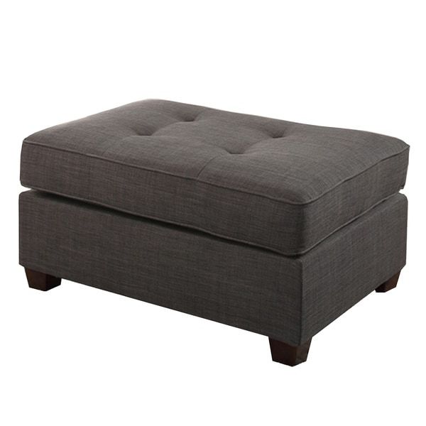 Latest Dark Blue Fabric Banded Ottomans For Cocktail Ottoman In Dark Grey Doris Fabric – Overstock –  (View 10 of 10)