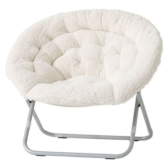 Latest Ivory Sherpa Faux Fur Hang A Round Chair (View 8 of 10)