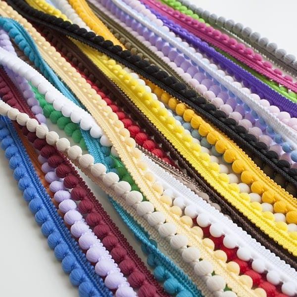 Latest Pearl Pom Pom Trim – All 26 Colours (per Metre) Excellent Quality Regarding Pearl Fabric Ottomans With Black Fringe Trim (View 4 of 10)