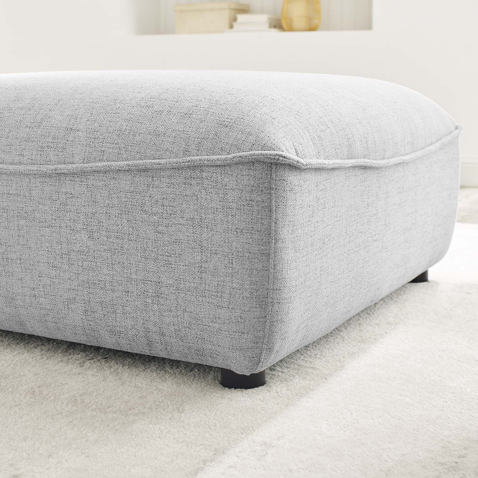 Light Gray Cylinder Pouf Ottomans Regarding Preferred Comprise Sectional Sofa Ottoman Light Gray (View 1 of 10)