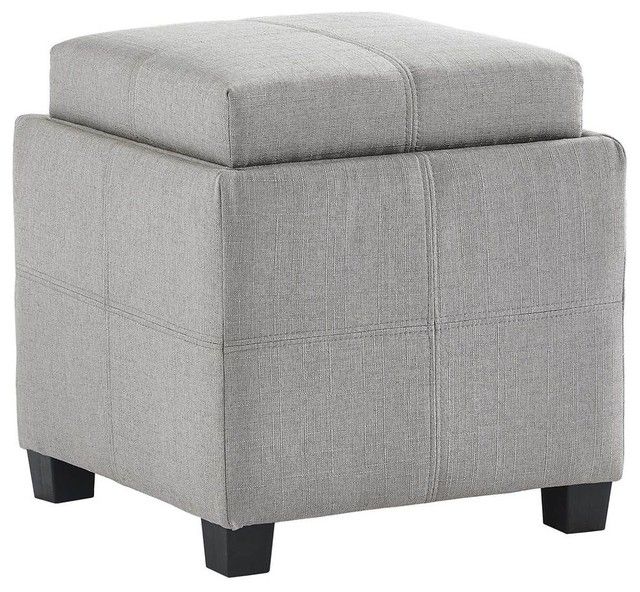 Light Gray Cylinder Pouf Ottomans With Regard To Most Up To Date Storage Ottoman In Light Gray – Transitional – Footstools And Ottomans (View 5 of 10)