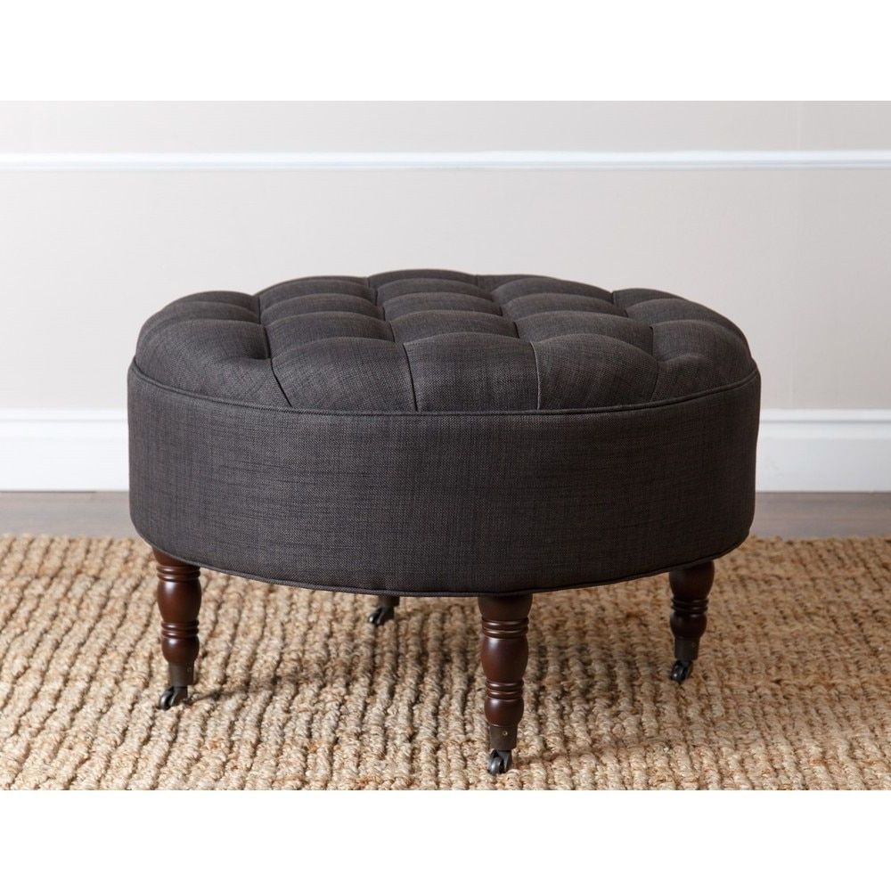 Light Gray Fabric Tufted Round Storage Ottomans Within Recent Our Best Living Room Furniture Deals (View 9 of 10)