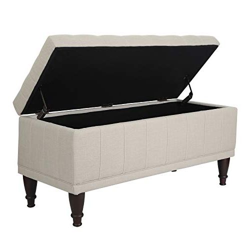 Linen Tufted Lift Top Storage Trunk With Regard To Most Popular Adeco Faux Linen Sturdy Design Rectangular Tufted Lift Top Storage (View 8 of 10)