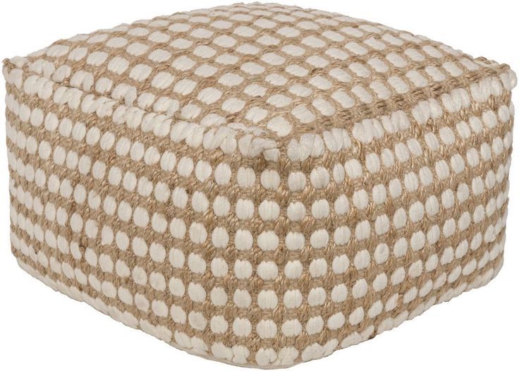 Living Room Stools, Pouf, Ottoman Intended For Recent Oak Cove White And Khaki Woven Pouf Ottomans (View 4 of 10)