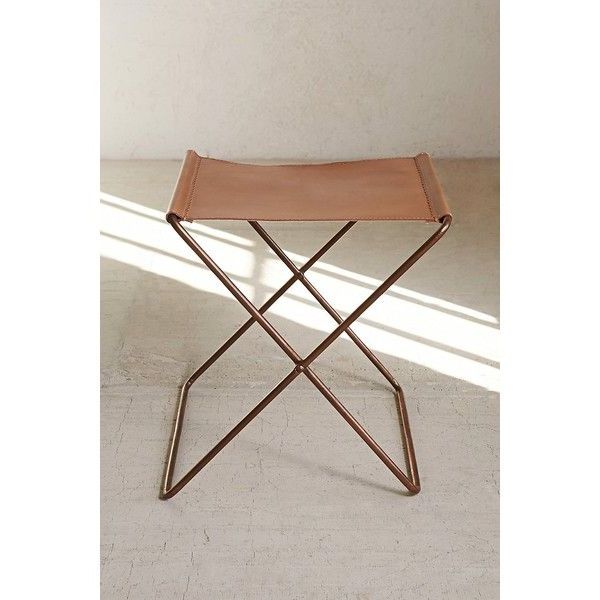 Medium Brown Leather Folding Stools With 2018 Leather Sling Stool ($99) Via Polyvore Featuring Home, Furniture (View 9 of 10)
