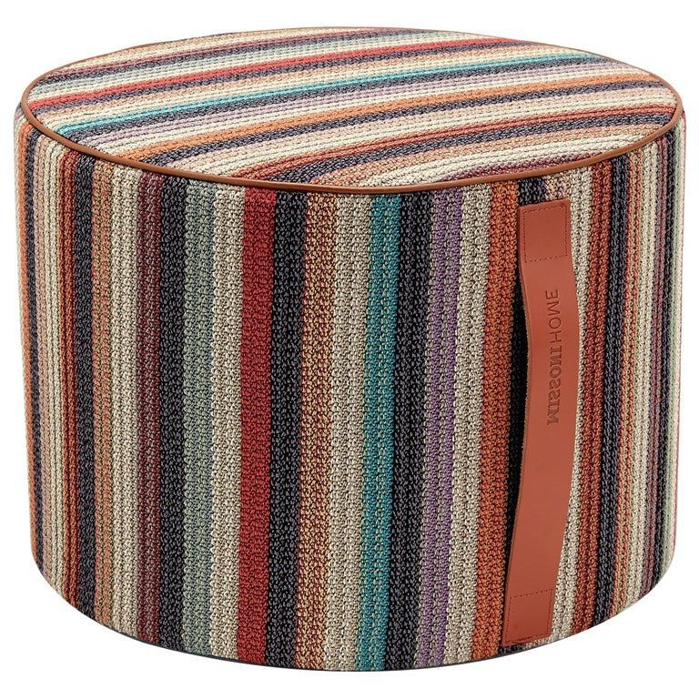 Missonihome Ottoman / Pouf – Vanuatu Striped Woven Cylinder Earth Tones Regarding Current Gray Stripes Cylinder Pouf Ottomans (View 7 of 10)