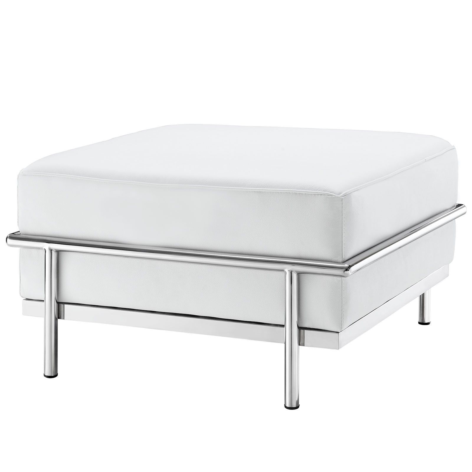 Modern White Leather Ottoman Lc (View 8 of 10)
