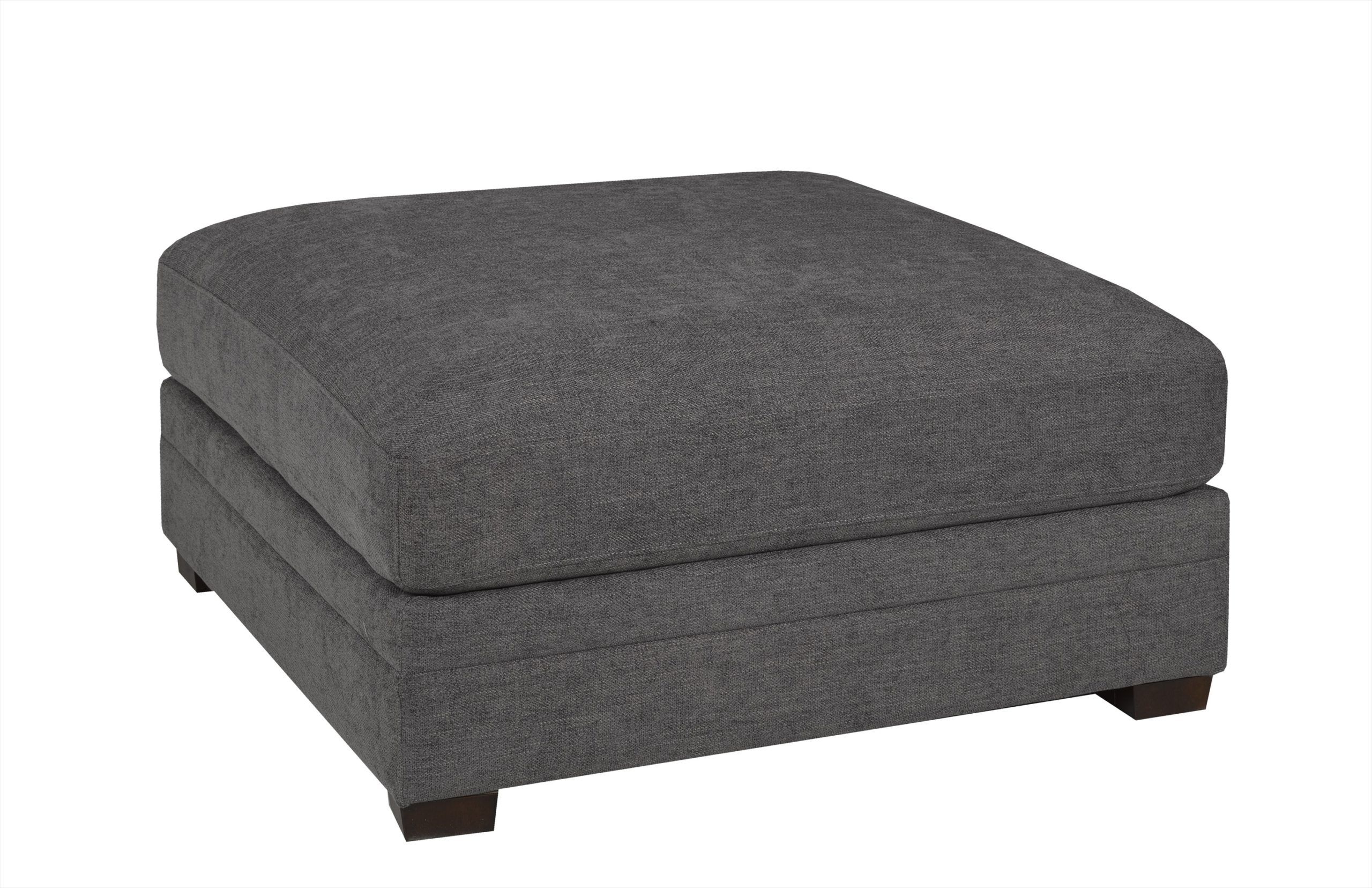 Most Current Charcoal And Light Gray Cotton Pouf Ottomans Inside Contemporary Charcoal Grey Ottoman (View 1 of 10)