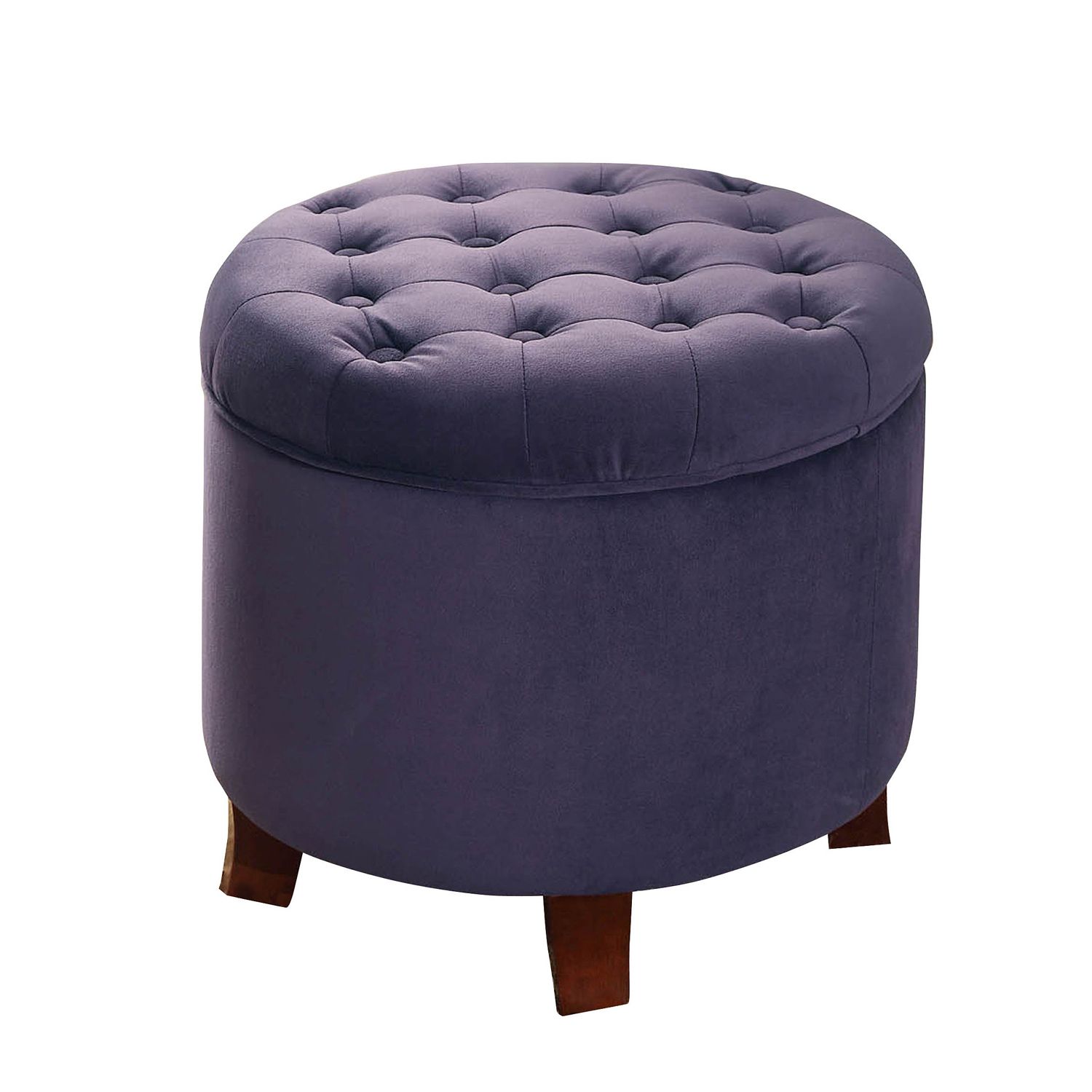 Most Current Purple Velvet Tufted Round Storage Ottoman – Pier1 Imports With Fabric Tufted Round Storage Ottomans (View 1 of 10)