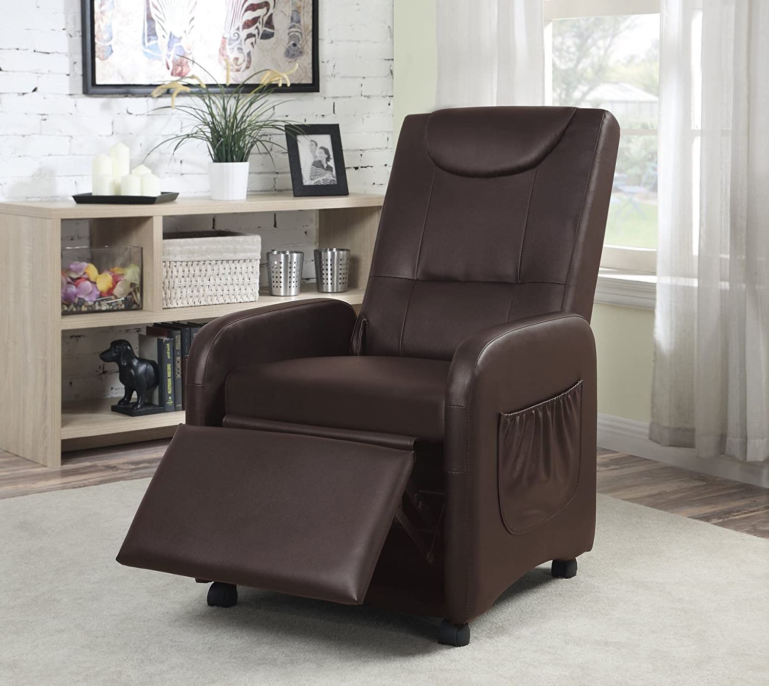 Most Popular Viscologic Folding Gaming Faux Leather Manual Reclining Living Room Inside Medium Brown Leather Folding Stools (View 10 of 10)