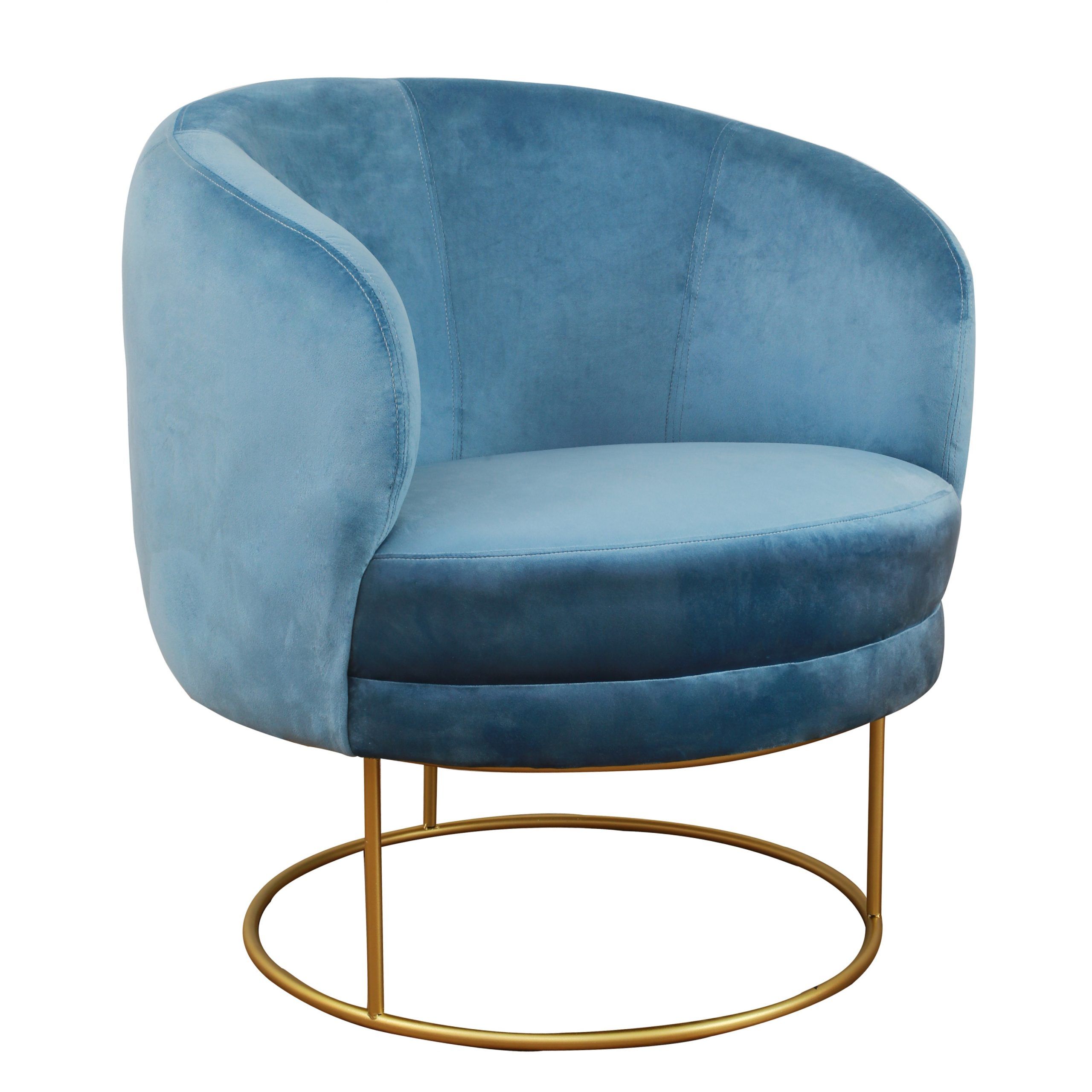 Most Recent Bella Blue Velvet Chair – Tov Furniture Regarding Royal Blue Round Accent Stools With Fringe Trim (View 1 of 10)