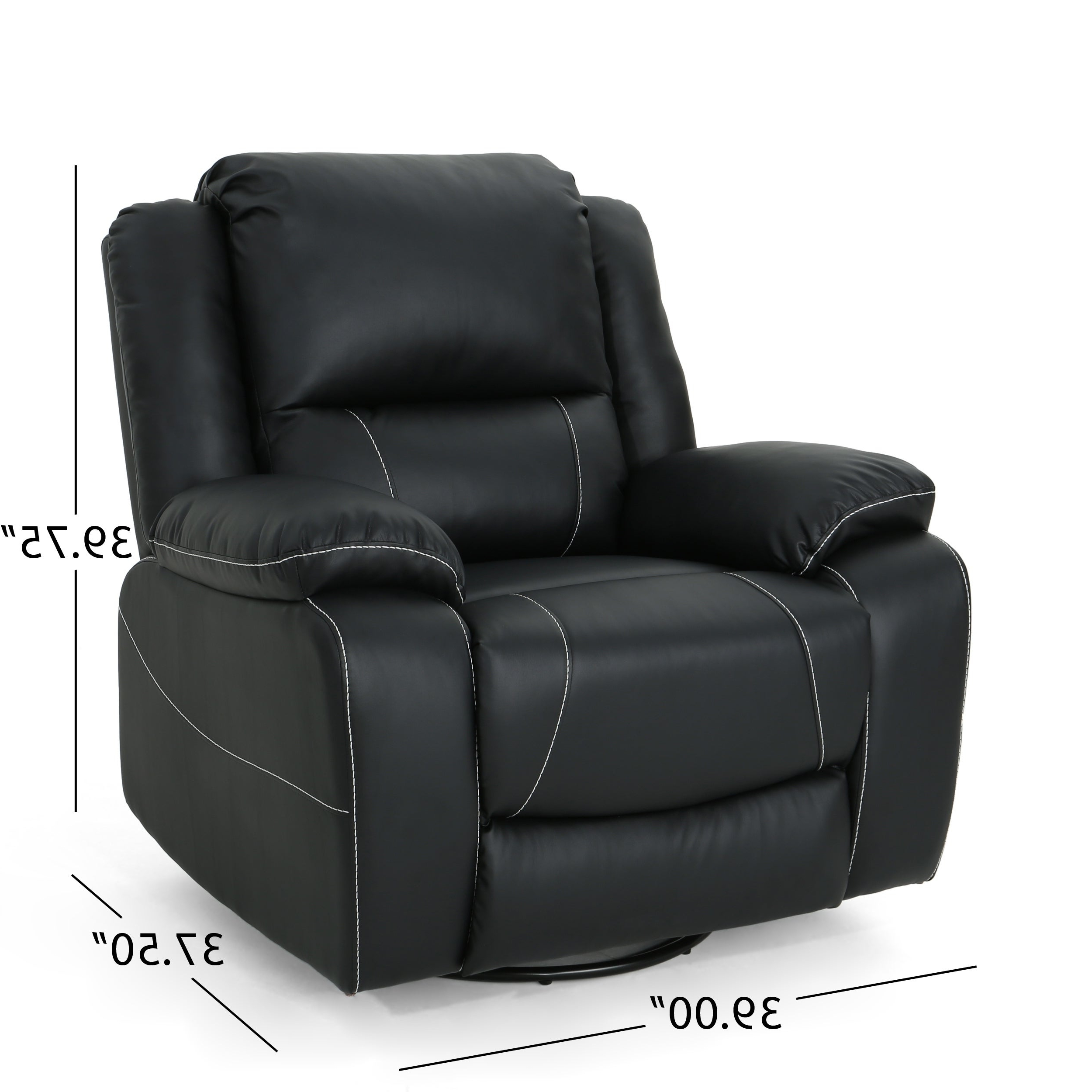 Most Recent Malic Classic Tufted Pu Faux Leather Swivel Reclinerchristopher Inside Black Faux Leather Swivel Recliners (Photo 6 of 10)