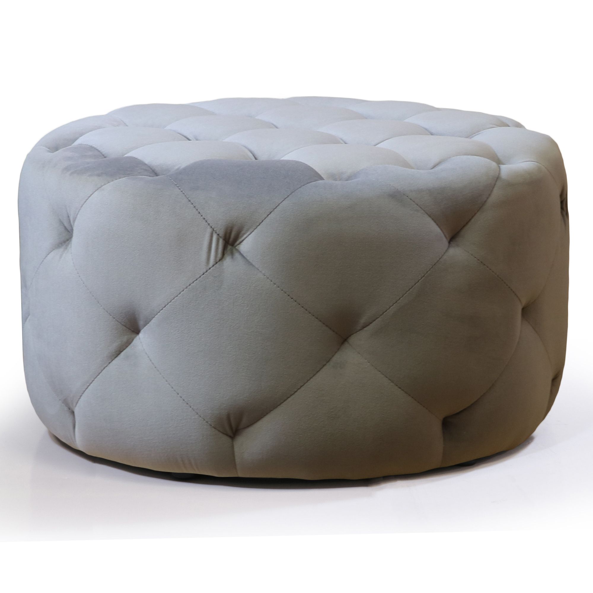 Most Recent Textured Aqua Round Pouf Ottomans Within Warehouse Of Tiffany Meerna 24 Inch Round Tufted Padded Ottoman (View 7 of 10)