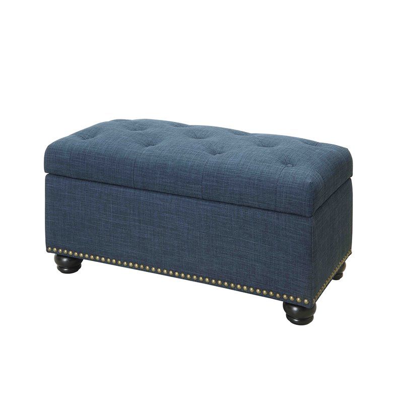 Most Recently Released Convenience Concepts Designs4comfort 7th Avenue Storage Ottoman In Blue With Blue Fabric Storage Ottomans (View 6 of 10)