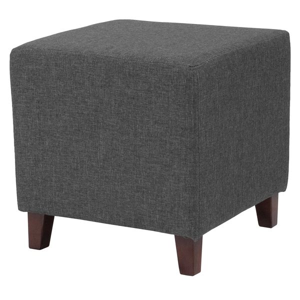 Most Recently Released Gray Fabric Oval Ottomans With Regard To Salem Dark Grey Fabric Upholstered Cube Ottoman – Overstock –  (View 9 of 10)